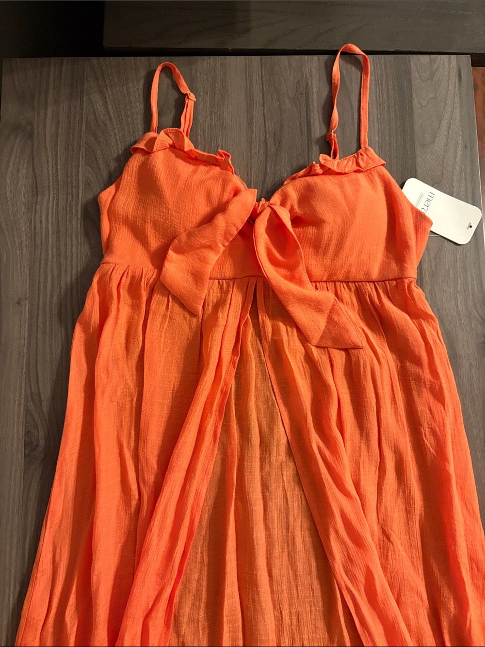 meraki | Bright Orange Open Front Tank Top
